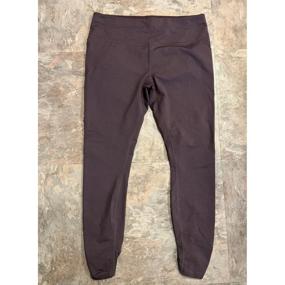 PRANA Misty Legging Purple Scrunch Ankle High Rise Stretch Active XL Texture - Picture 2 of 8